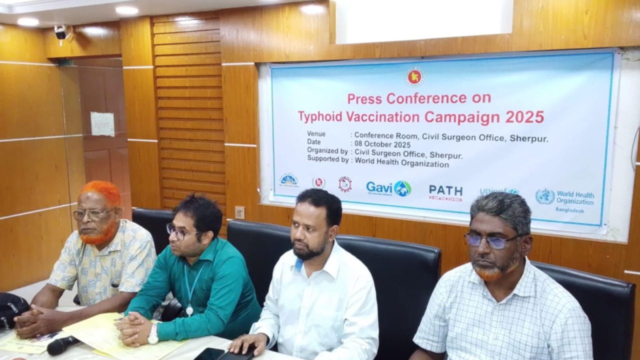 শেরপুরে ৩ লাখ ৮৩ হাজার শিশুকে টাইফয়েড টিকা দেওয়া হবে