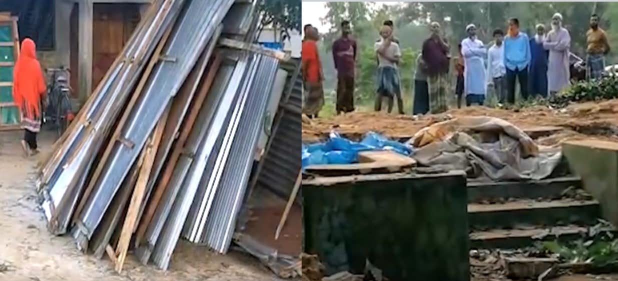 শেরপুরে সুদের টাকার জন্য এক নারীর ঘর ভেঙে দিলো মসজিদের ইমাম